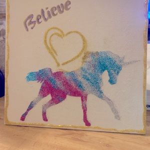 Unicorn acrylic Glitter painting